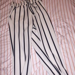 Black and white stripped pants